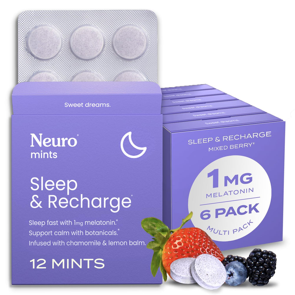 Neuro Sleep Meltaway Mints bottle-front view for convenient nightly relaxation.