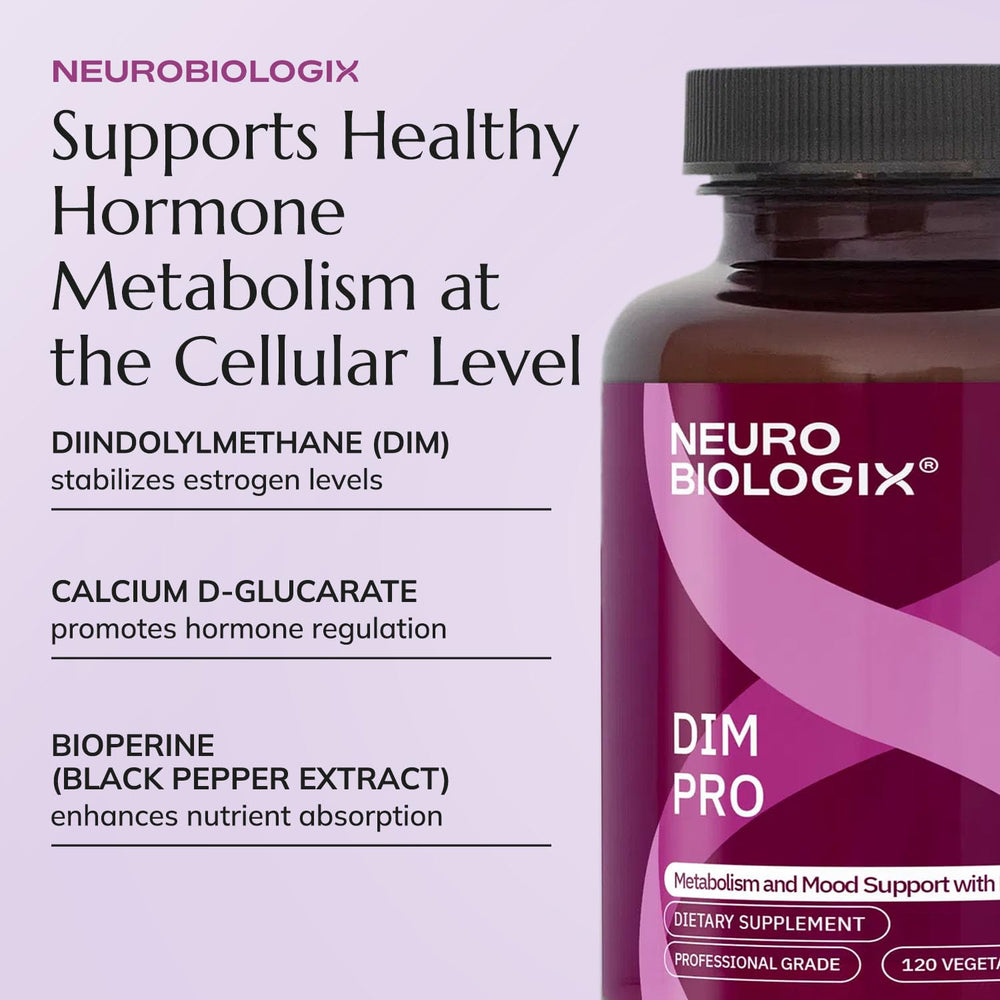Neurobiologix DIM Pro concept art highlighting detox pathways and hormone balance.