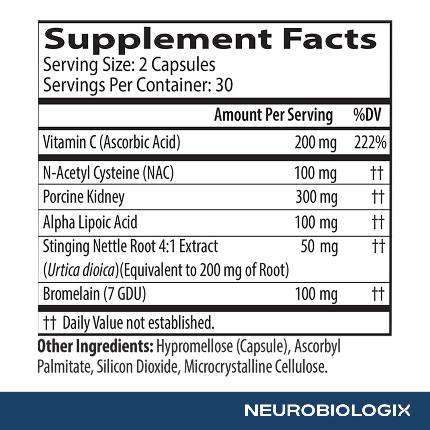Neurobiologix Gut Histamine Support bottle with glass on desk for daily routine.