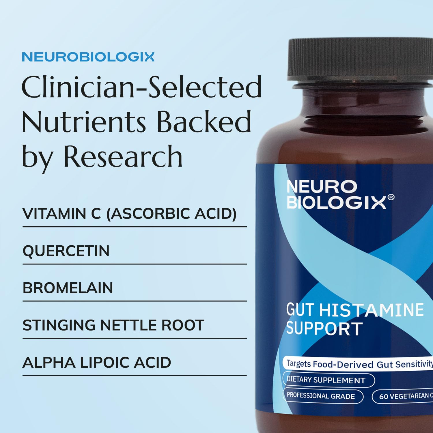 Neurobiologix capsules closeup showing smooth coating for easy swallowing.