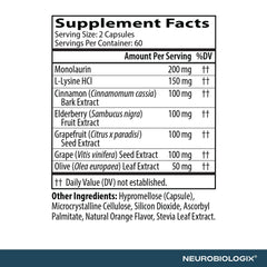 Neurobiologix L-lysine capsules shown for daily use