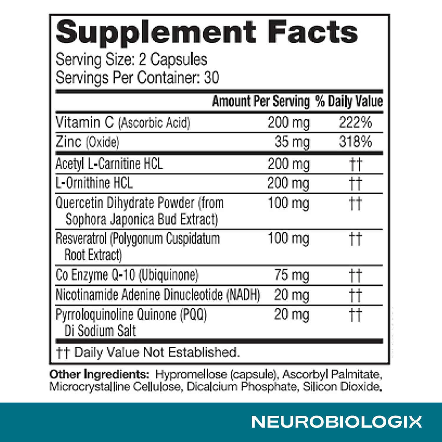 Neurobiologix Mito Cell Acetyl-L-Carnitine capsules for mental focus