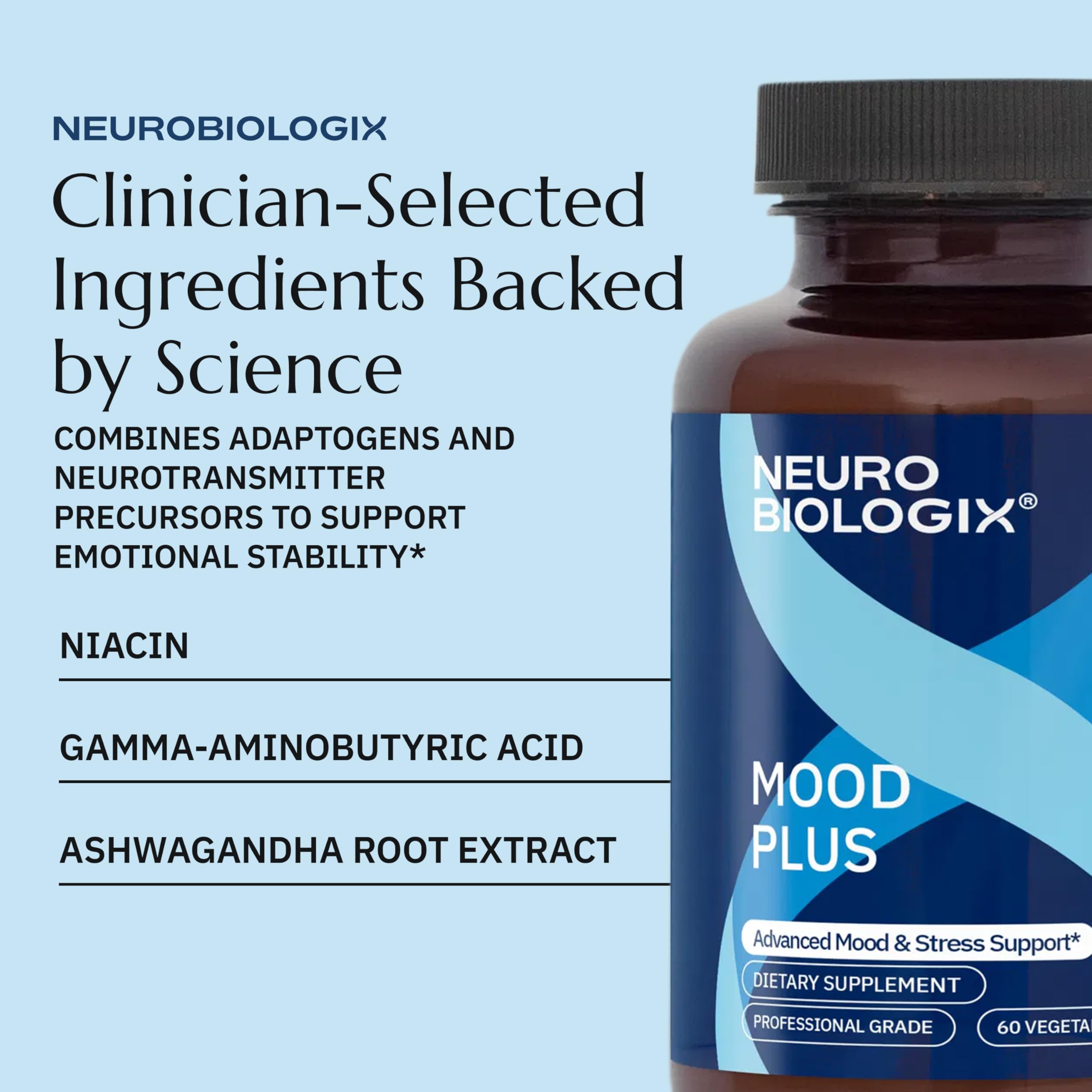 Ashwagandha and magnesium components shown in Mood Plus.