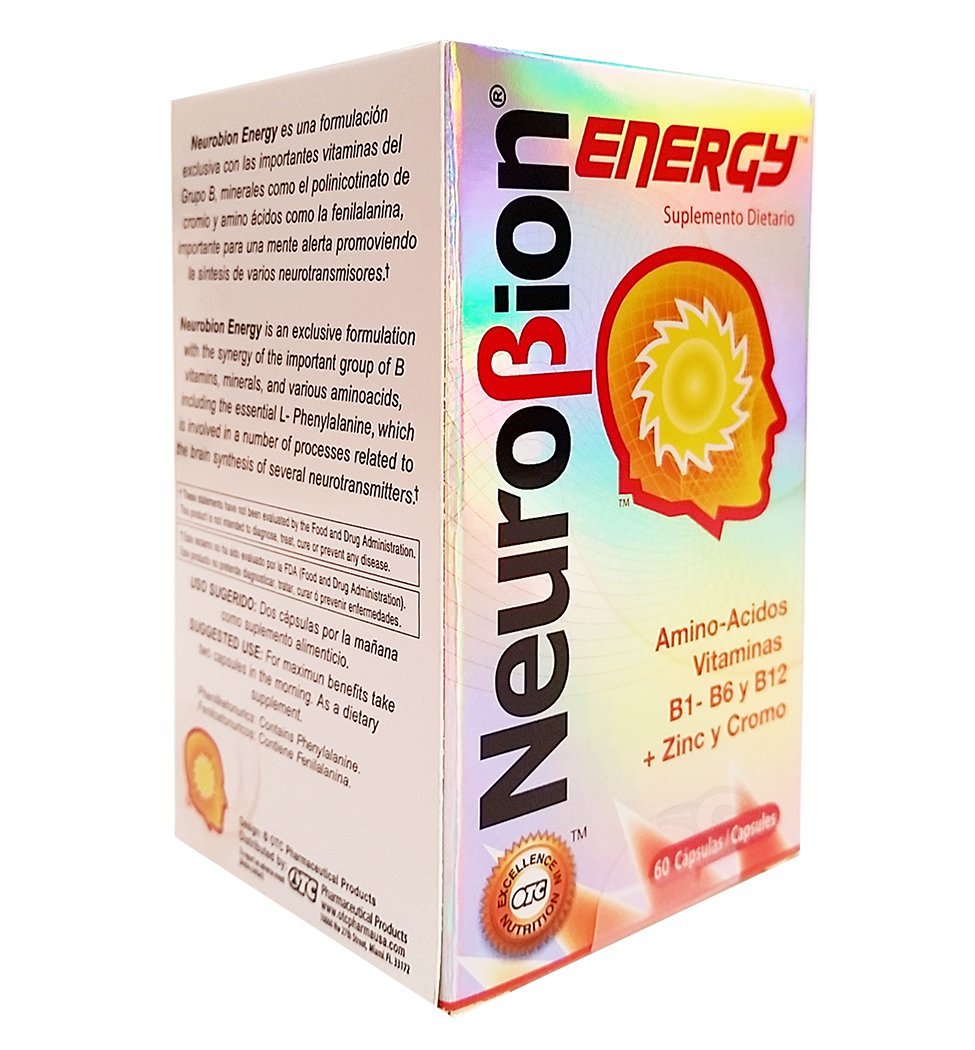 Closeup of Neurobion Energy Amino Acids tablets shows size and texture for daily use
