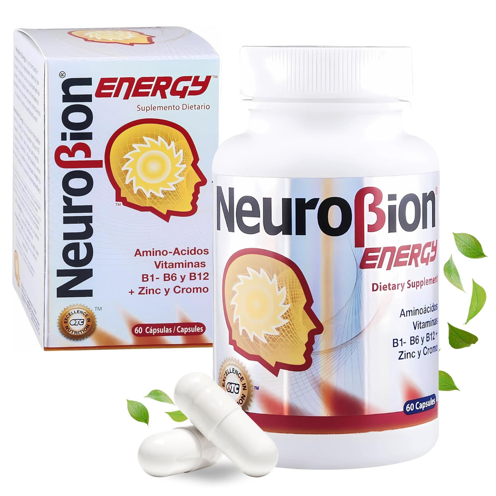 Neurobion Energy bottle with 60 capsules for daily stamina and focus.