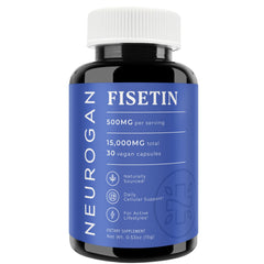 Neurogan Fisetin bottle with capsules for daily wellness support.