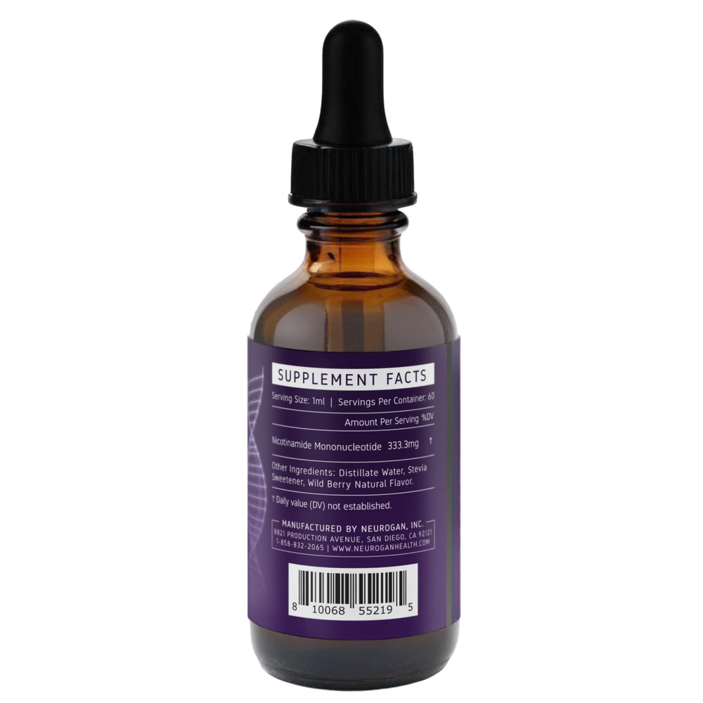 Neurogan Liposomal NMN Drops dropper ready for under-tongue use and absorption