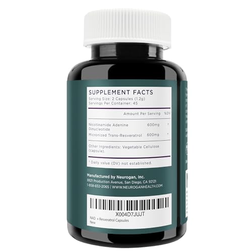 Neurogan NAD+ Resveratrol capsules on tray suggesting steady, caffeine-free focus