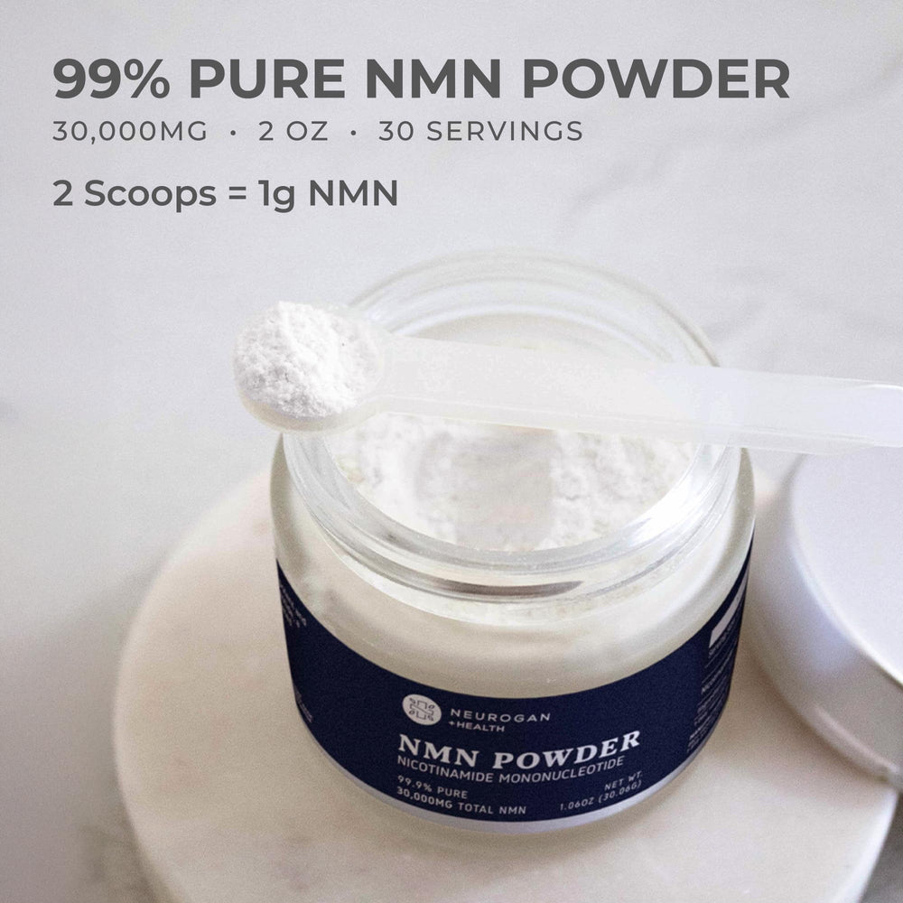 NMN powder dissolving in water for an easy mix and potential daytime focus.