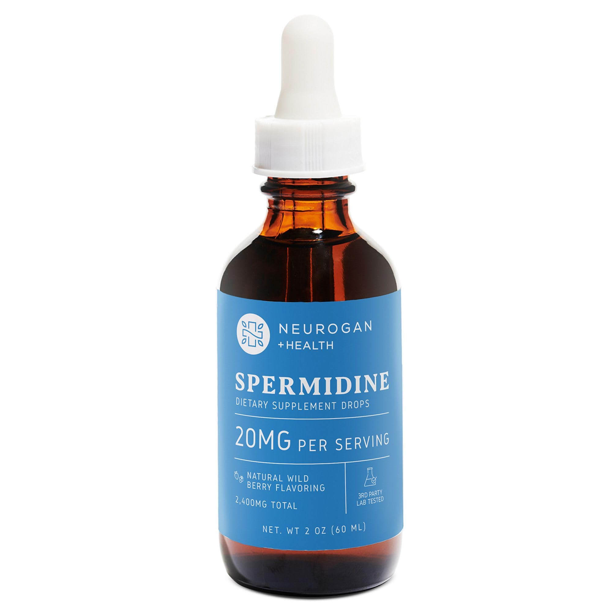 Neurogan Spermidine dropper dispense enables precise dosing and fast absorption.