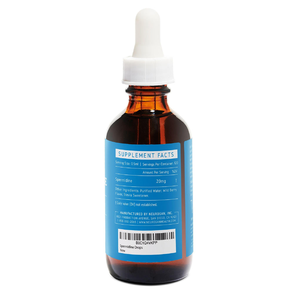 Neurogan Spermidine liquid in amber bottle preserves freshness for consistent servings.