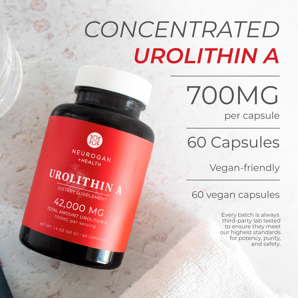 Neurogan Urolithin A capsules row demonstrates easy daily dosing.