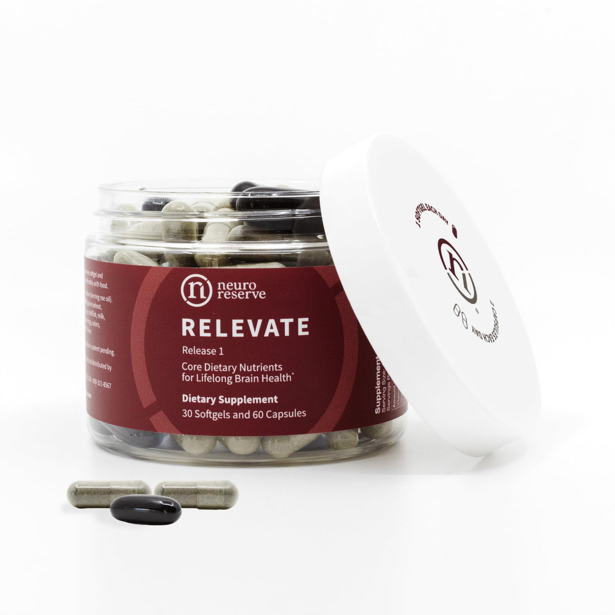 NeuroReserve RELEVATE bottle front for brain health support