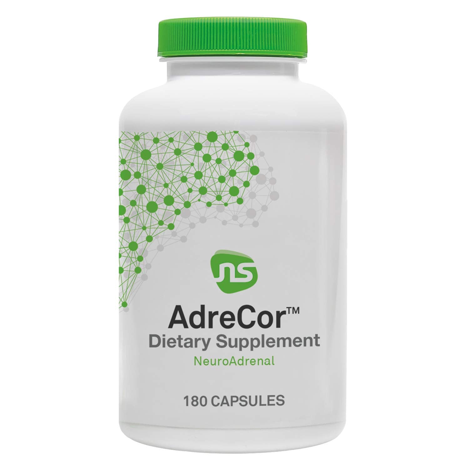 NeuroScience AdreCor bottle front for adrenal support and energy balance.