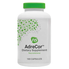 NeuroScience AdreCor bottle front for adrenal support and energy balance.