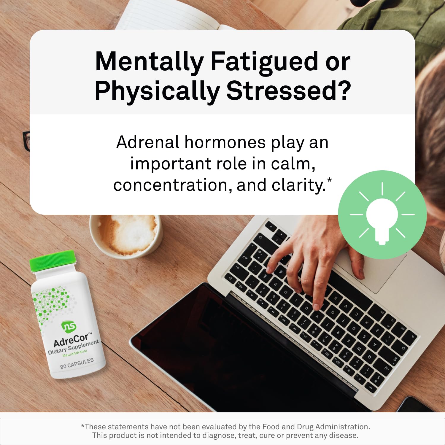 Green tea extract visual suggesting steady energy from AdreCor.
