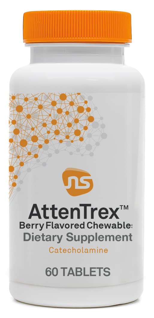 NeuroScience AttenTrex berry chew-tablets ready for daily focus use