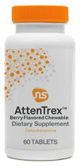 NeuroScience AttenTrex berry chew-tablets ready for daily focus use