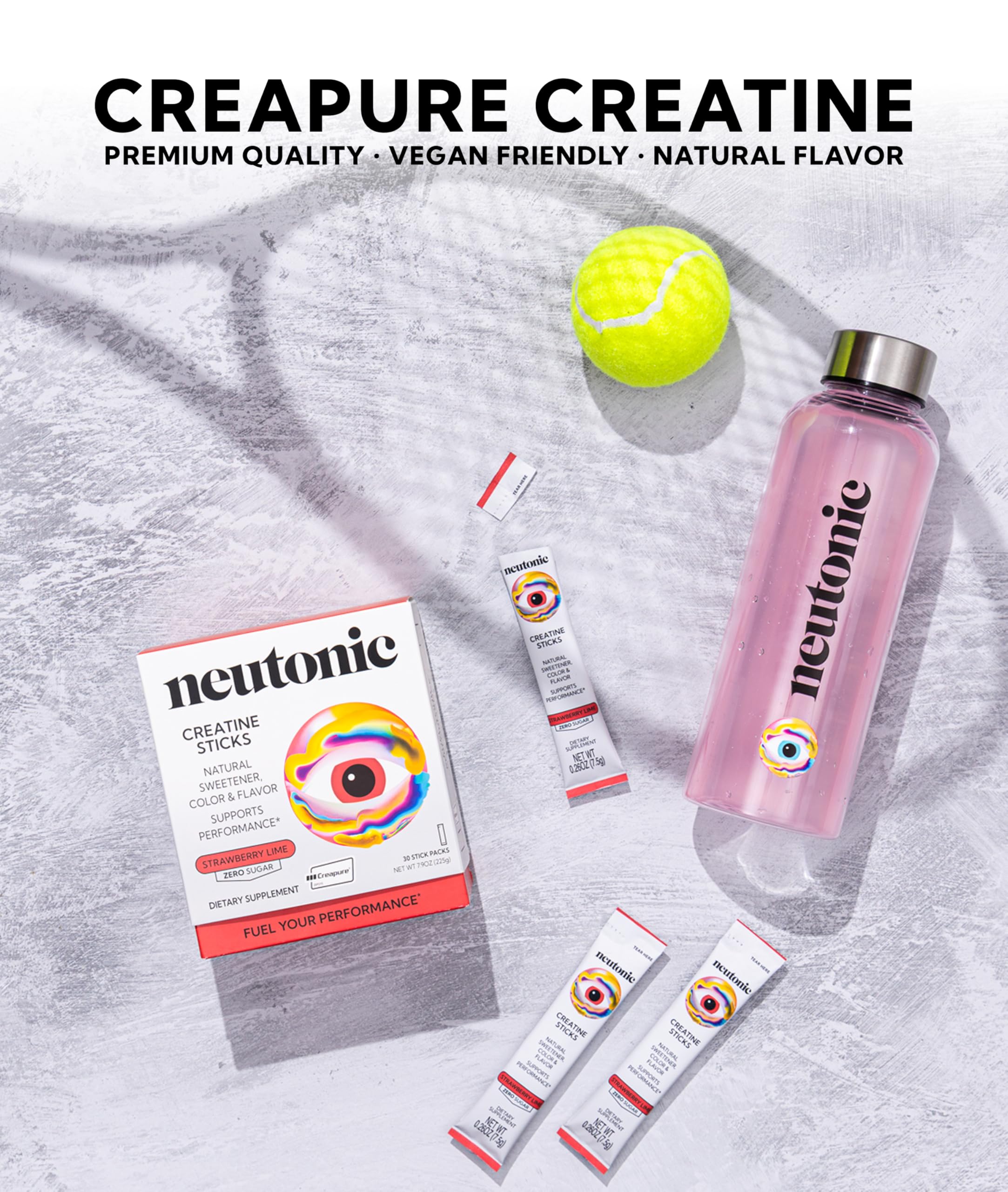 Neutonic Creatine Monohydrate zero sugar formulation with natural flavors.