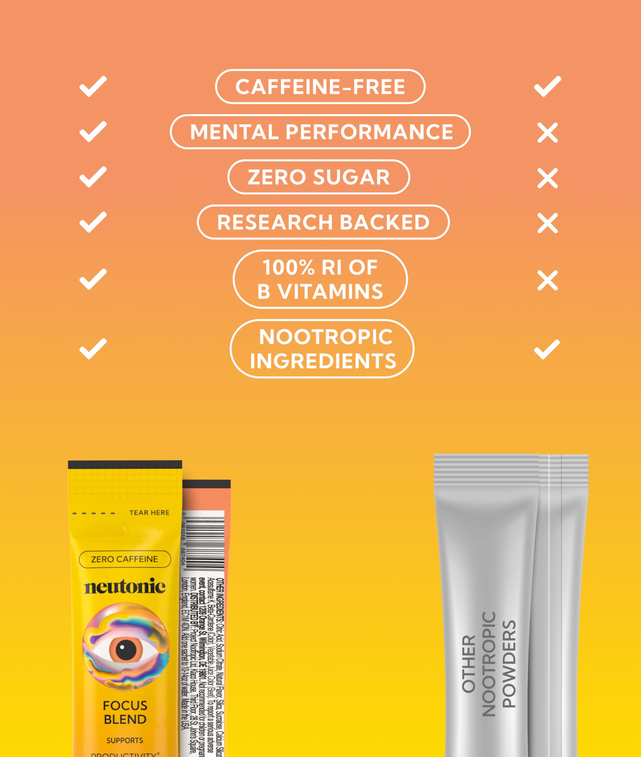Neutonic no sugar caffeine-free icon communicates clean energy without stimulants