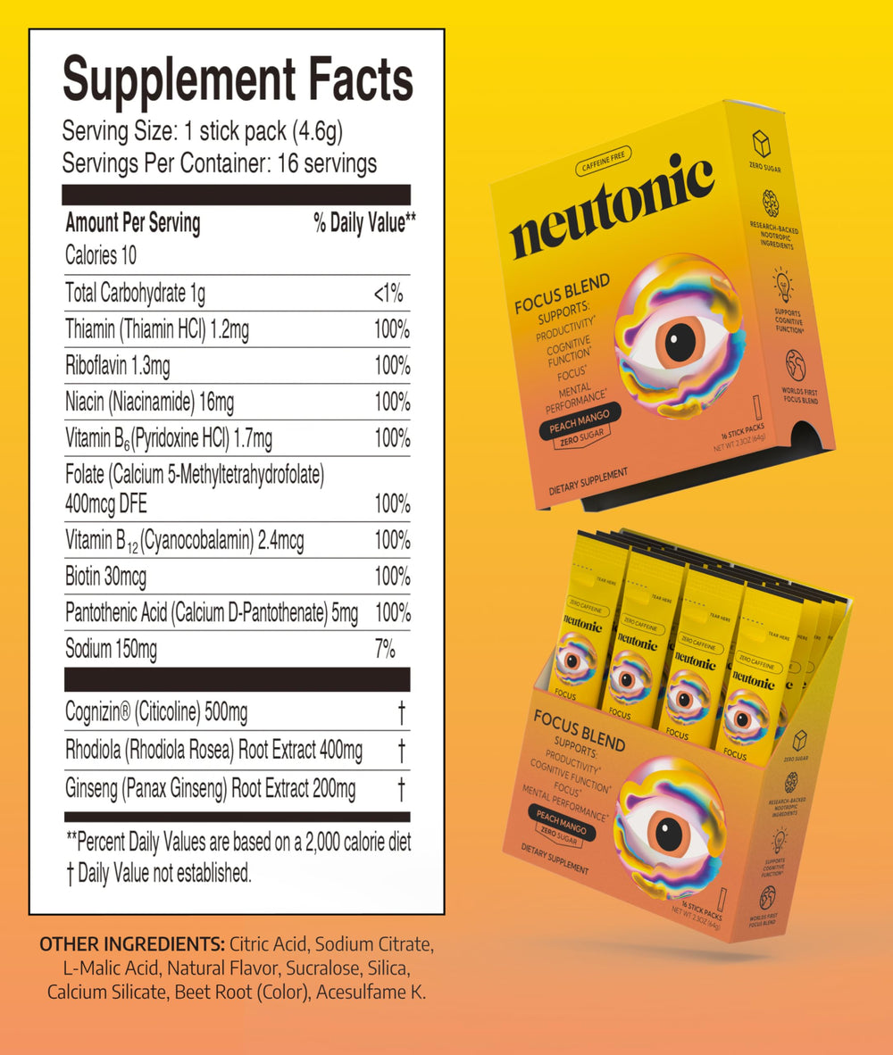 Neutonic portable sticks pack demonstrates easy daily use and on-the-go focus