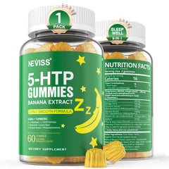 NEVISS 1Pack 5-HTP Gummies bottle for natural wind-down without melatonin