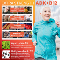 Gummy with vegan D3 and MK-7 label, plant-based vitamins.