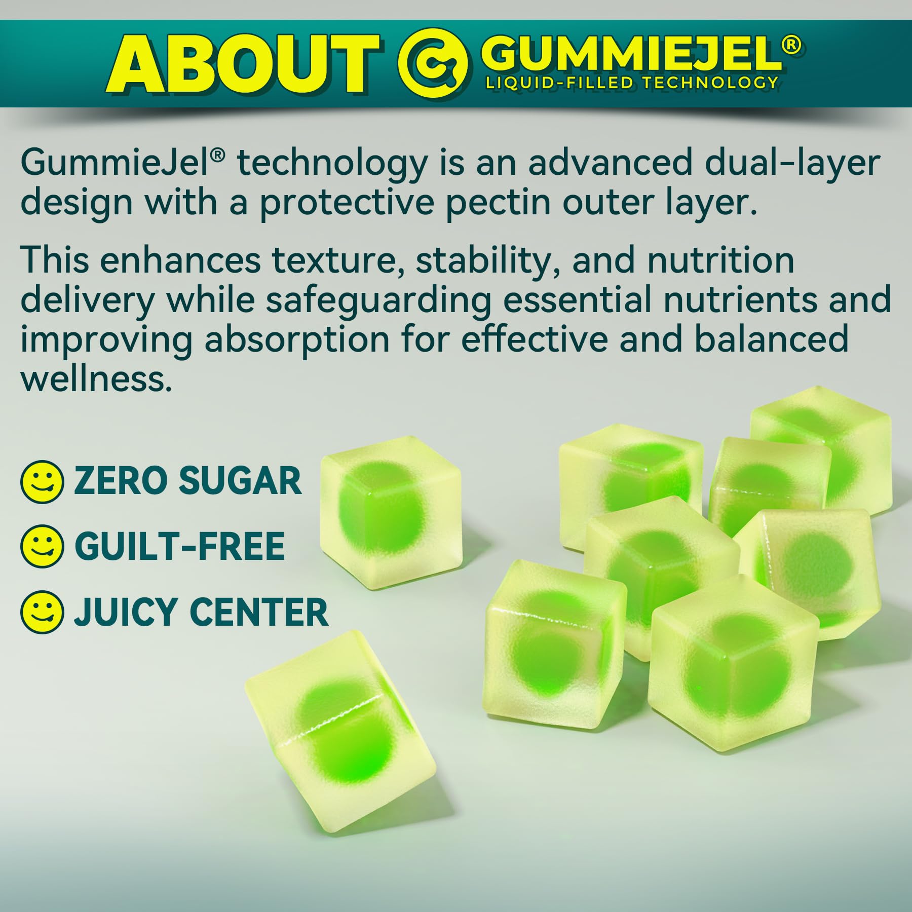 NEVISS Algae Omega-3 gummies eco-certified-emblem signals purity and non-GMO status.