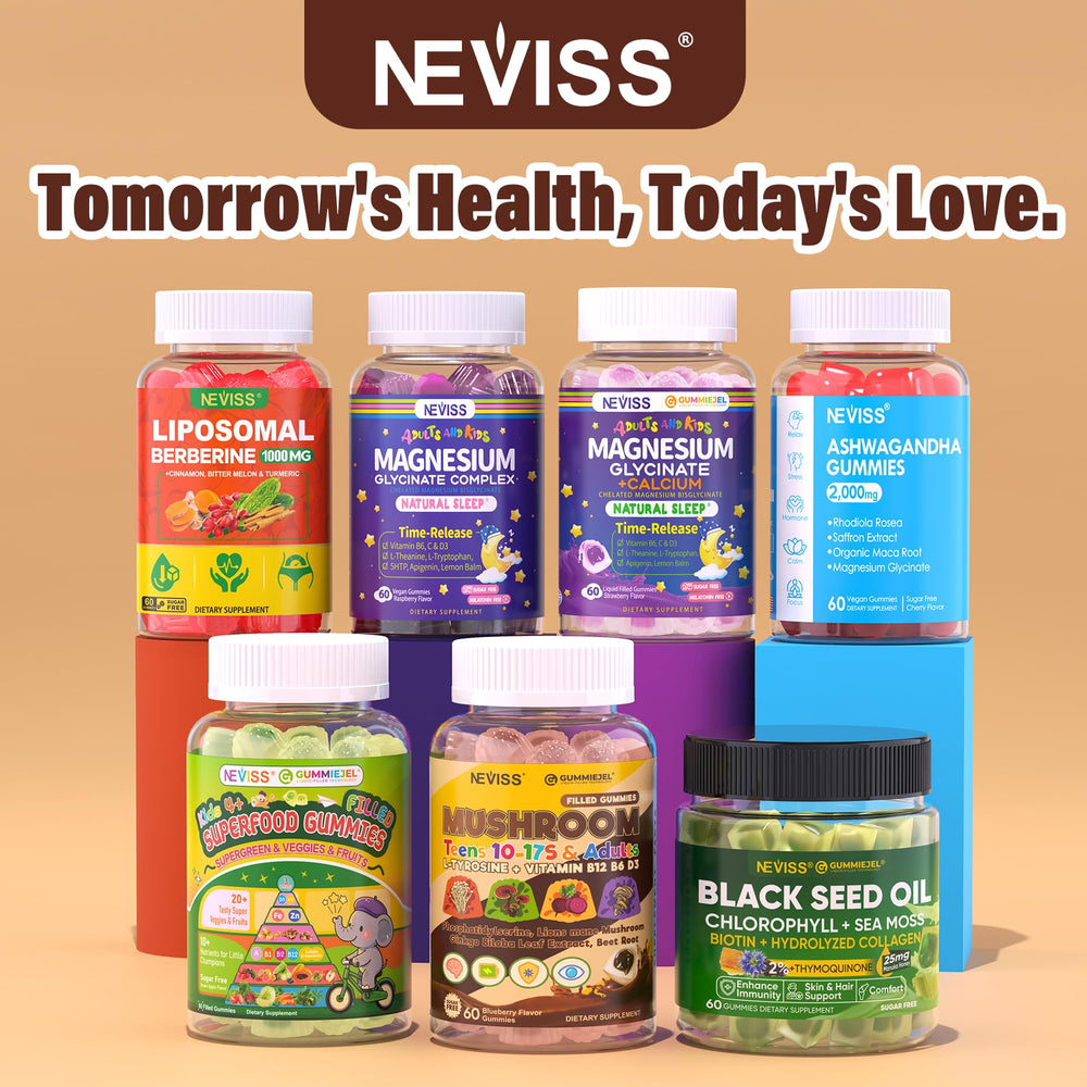 NEVISS Kids bottle on shelf shows label for easy shopping.