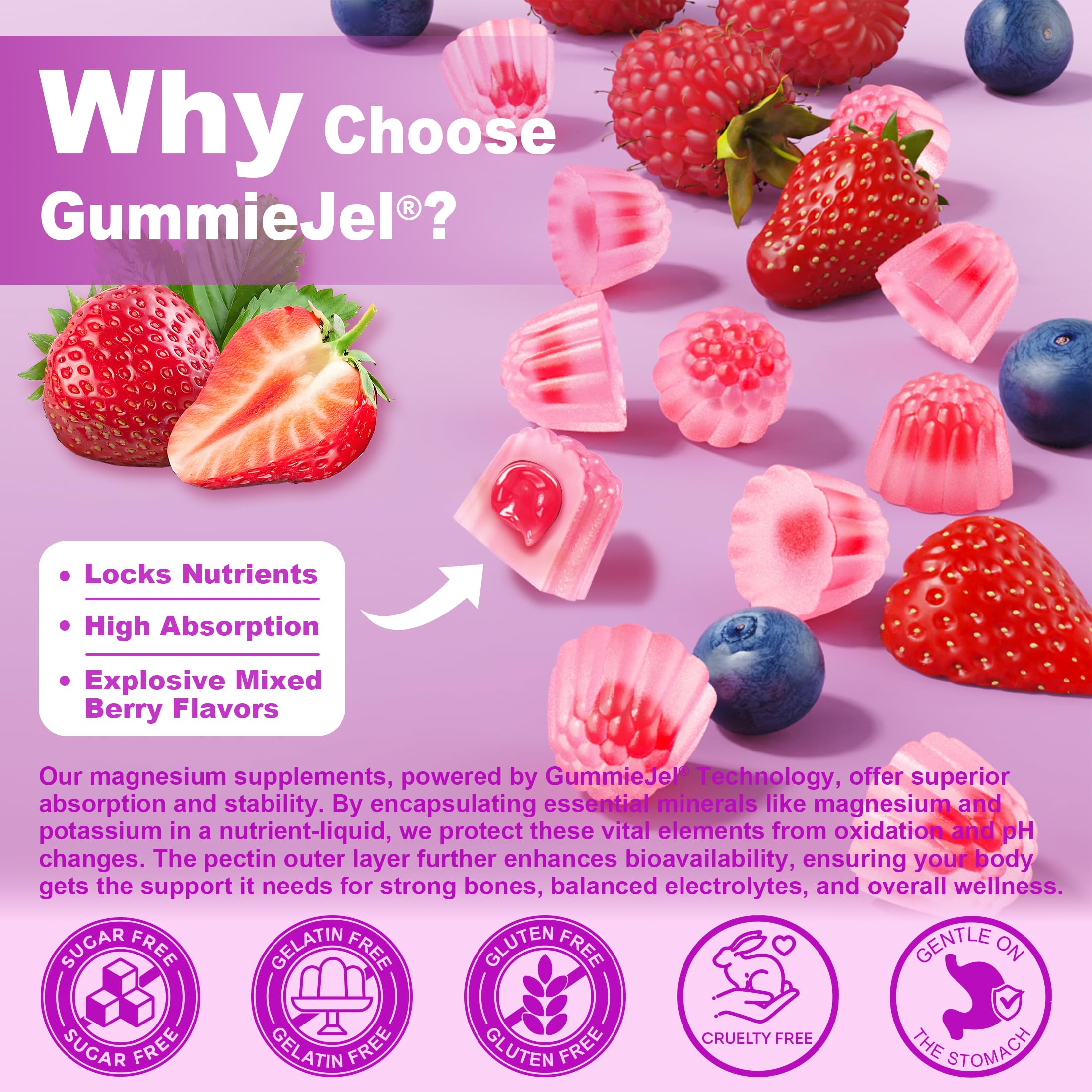 NEVISS Magnesium Gummies vegan symbol emphasizing plant-based formulation.