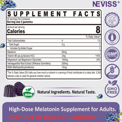 NEVISS melatonin gummies closeup illustrating soft texture and easy nightly use