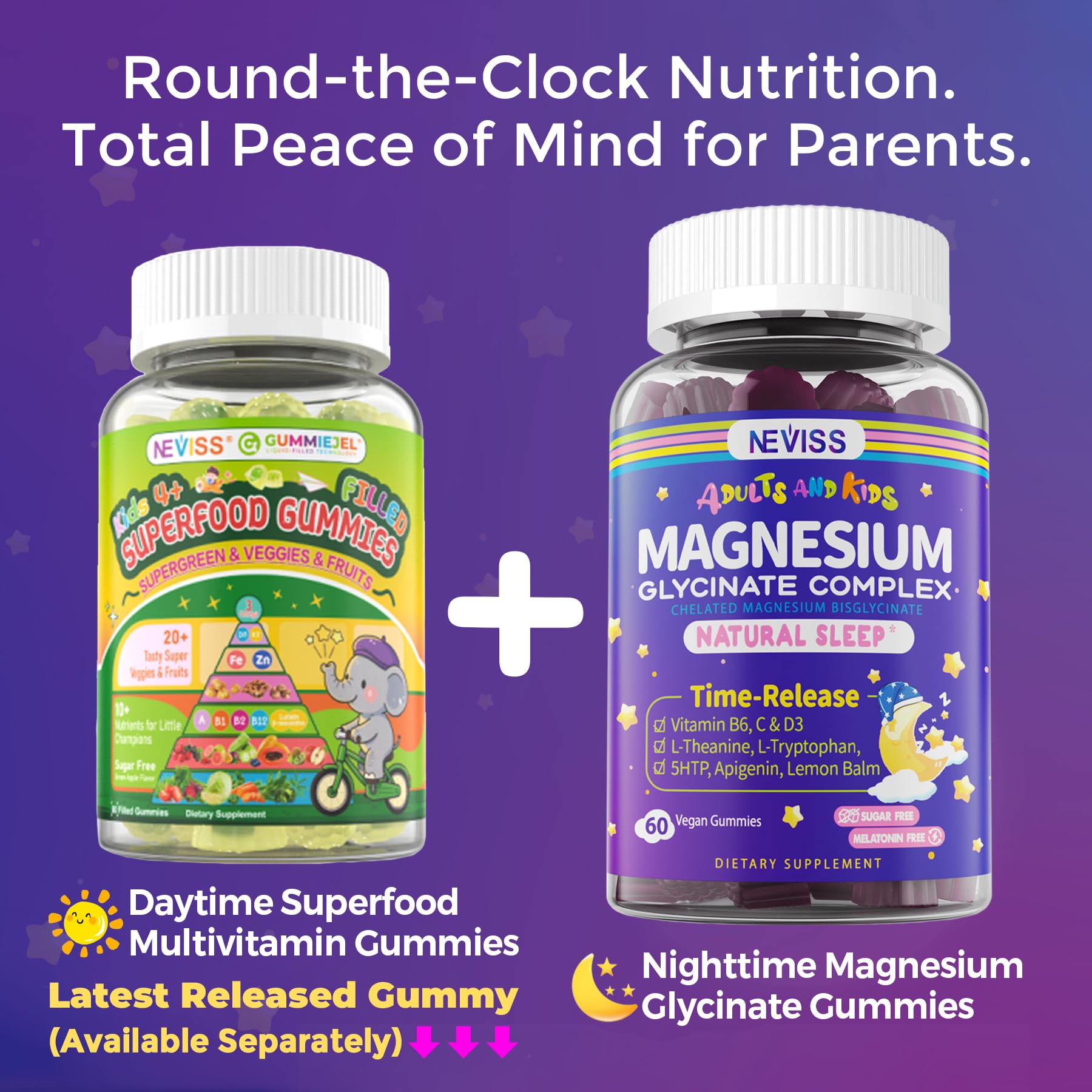 NEVISS gummies on nightstand imply a calming bedtime ritual.