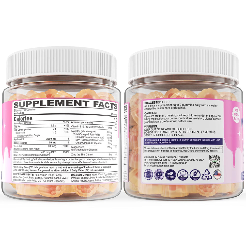 NEVISS ingredients closeup demonstrates omega-3 and minerals integration.
