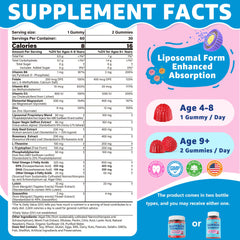 NEVISS saffron-magnesium-omega3 gummies kid ingredients panel showing brain-friendly nutrients.