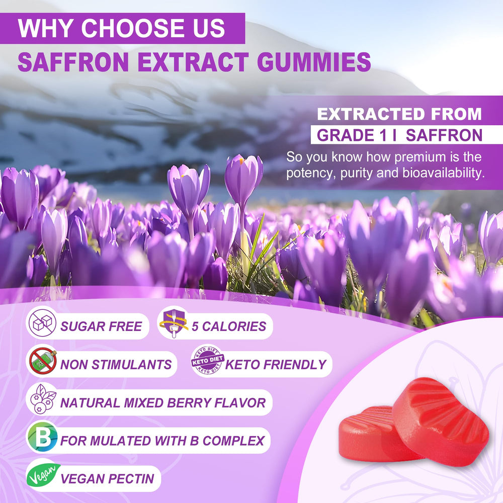 NEVISS saffron gummies with Manuka honey infusion for natural sweetness
