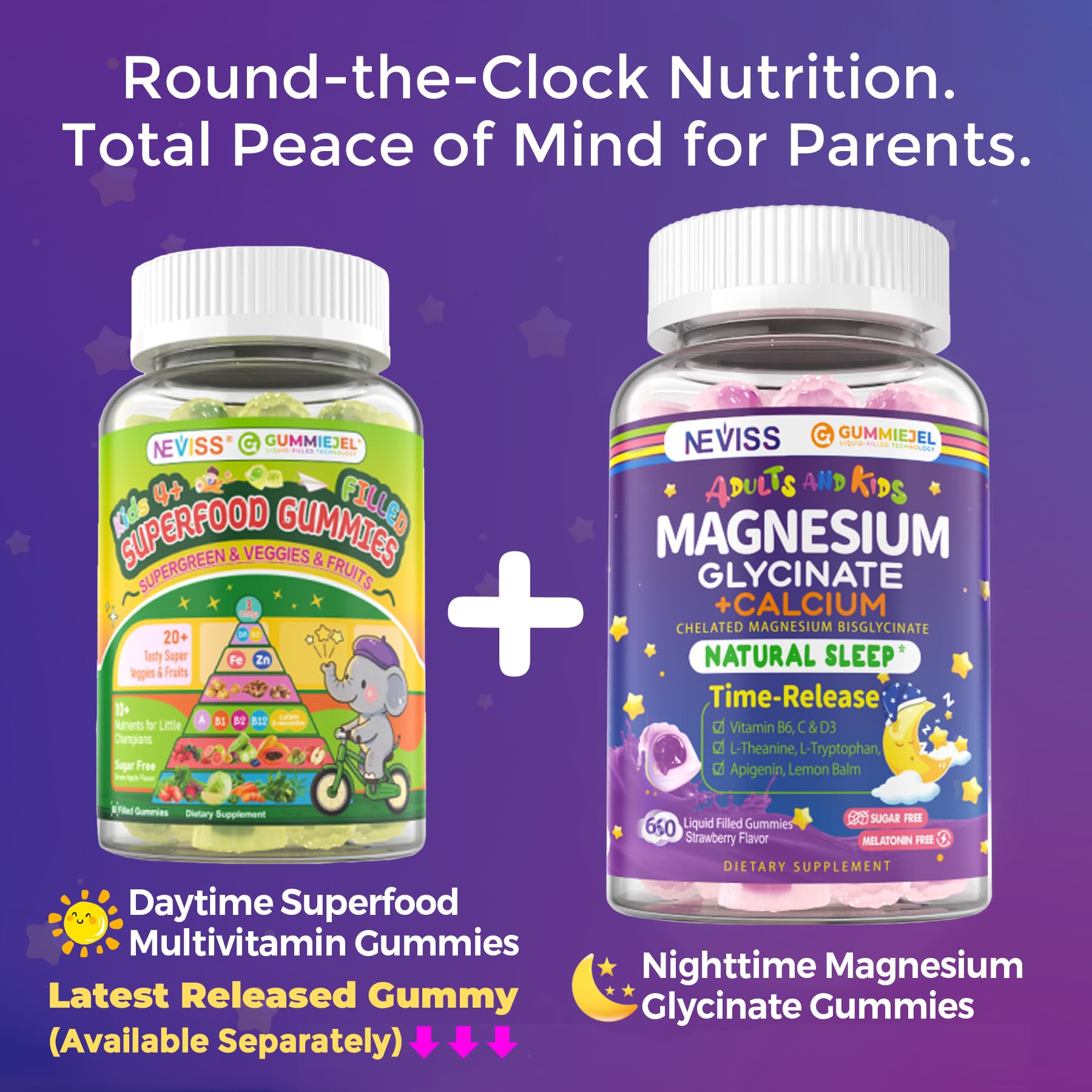 Third-party tested seal on NEVISS magnesium calcium gummies