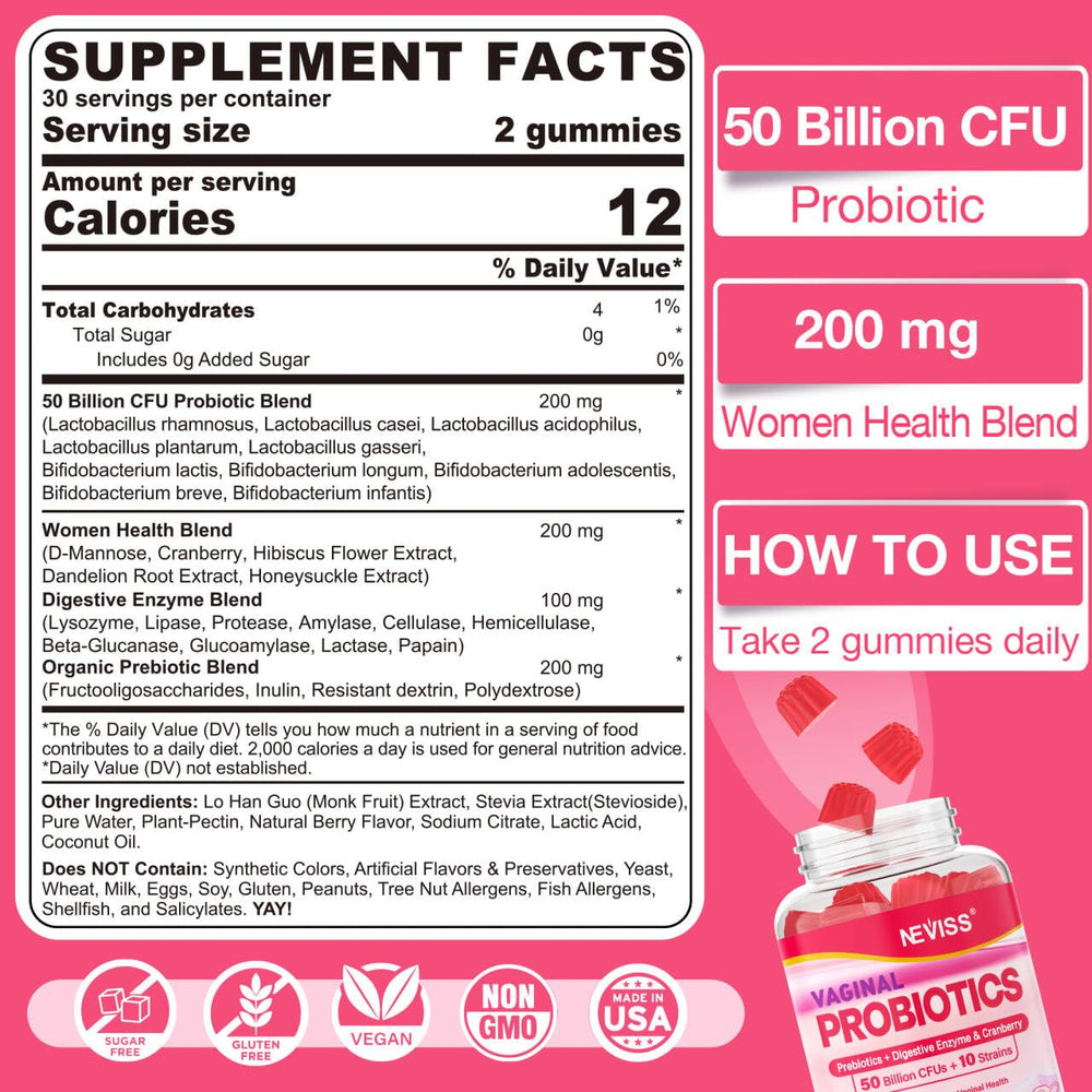 NEVISS bottle close-up highlighting the sugar-free formula for daily wellness.