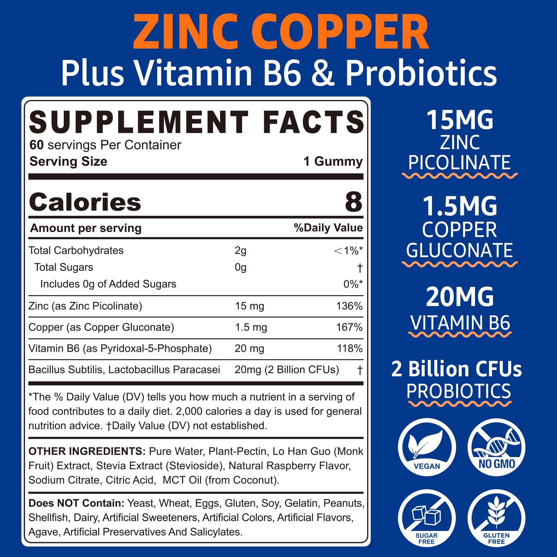 NEVISS gominolas Zinc Copper sabor agradable facilita dosis diaria