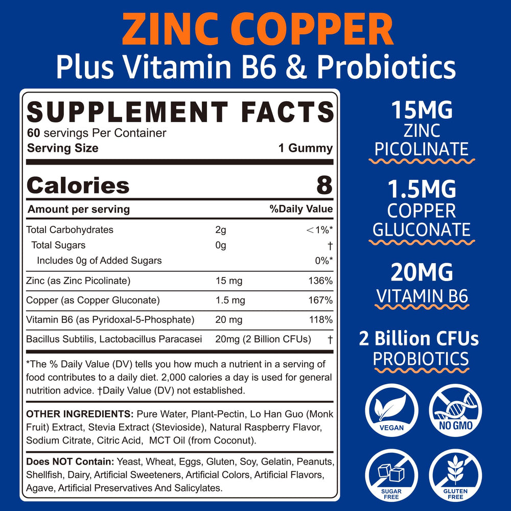 NEVISS zinc-copper gummies closeup highlighting chewy texture and color.