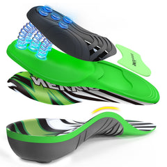 NEVVIS Dynamic Spring Insoles illustrate enhanced heel strike support and shock absorption