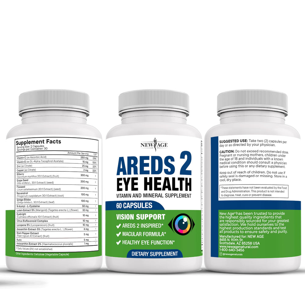 NEW AGE AREDS 2 packaging and seal conveys trust and safety for ongoing use.