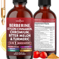 NEW AGE Berberine Cinnamon Drops – Immune Support Liquid with Gymnema, Bitter Melon, Turmeric (2 oz)