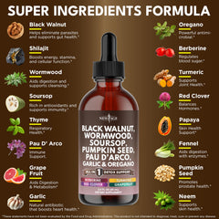 NEW AGE Black Walnut Wormwood Cleanse Drops label close-up highlighting herbal blend