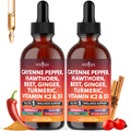NEW AGE Cayenne Pepper Liquid Drops with Hawthorn Berry, D3 K2, Beet Root, Cinnamon, Turmeric, Panax Ginseng – 4oz