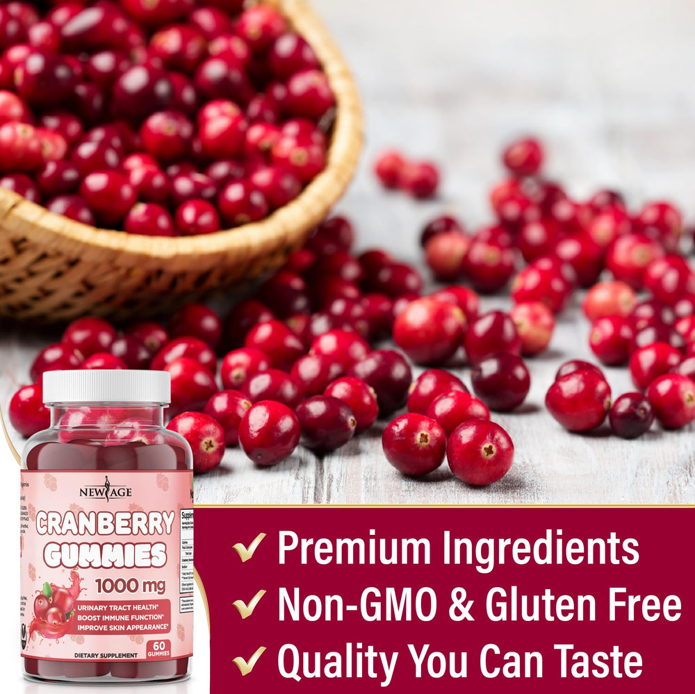 New Age Cranberry Gummies manufactured in the USA for trusted quality.