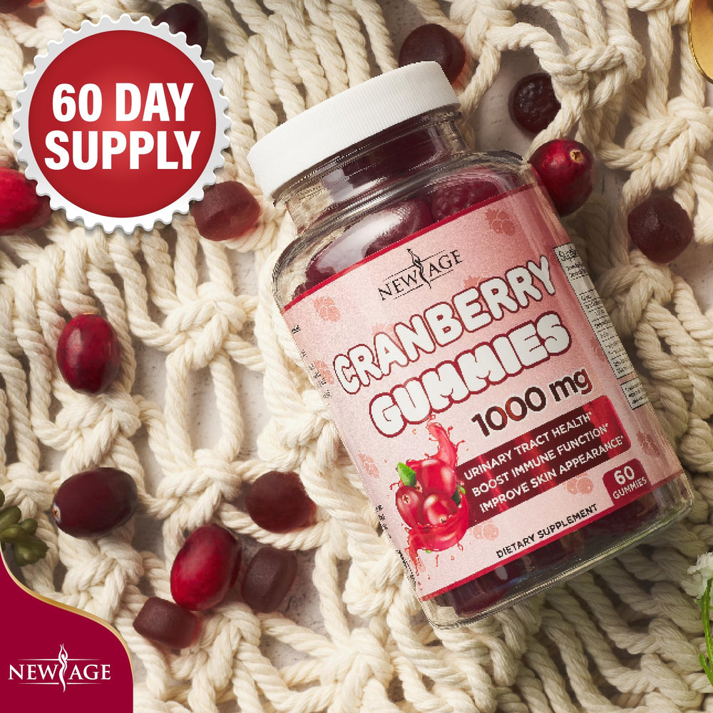 New Age Cranberry Gummies vegetarian formula suitable for plant-based routines.