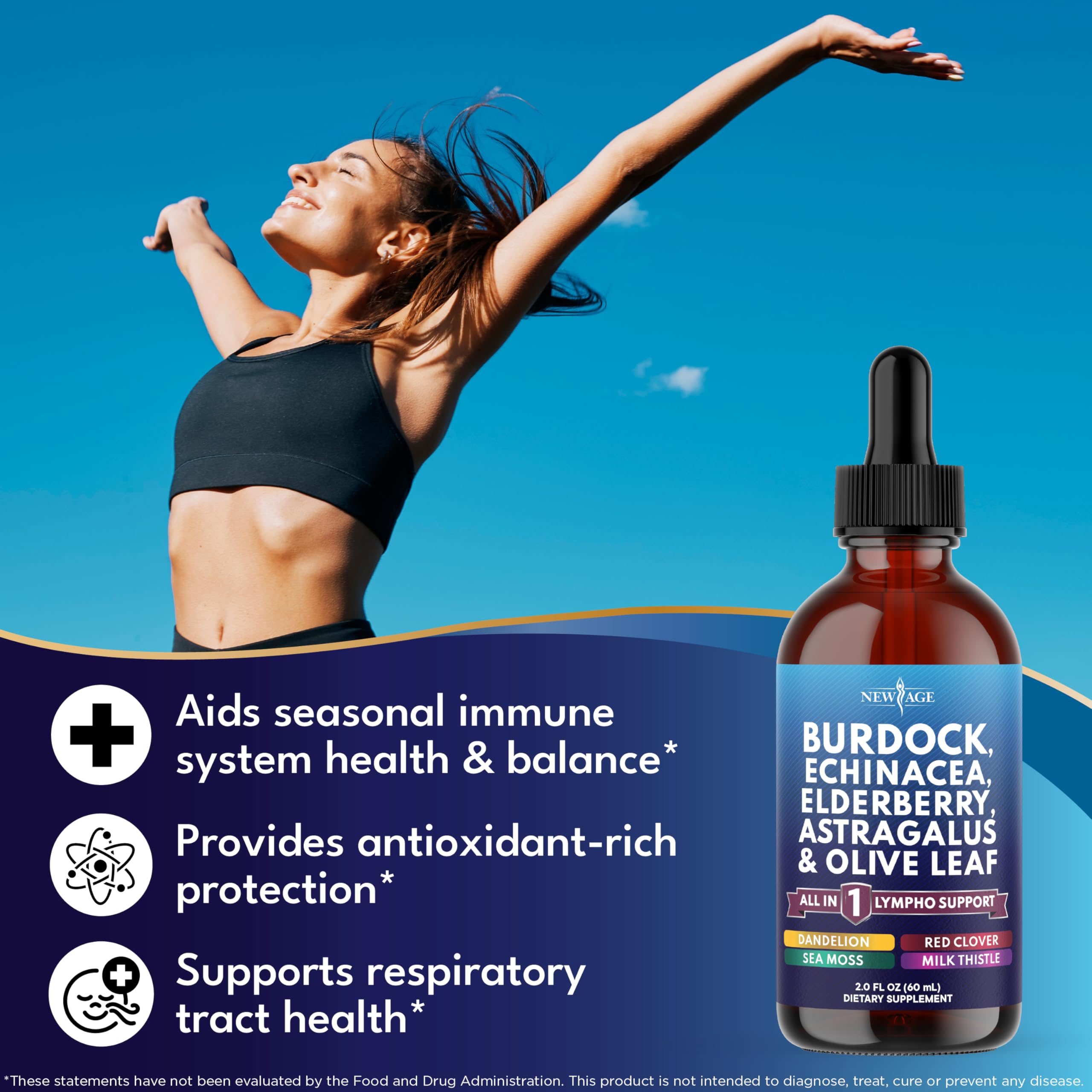 NEW AGE Elderberry and Echinacea blend image suggests a berry-forward wellness routine.