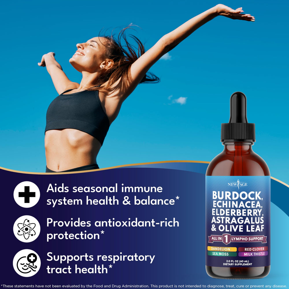 NEW AGE Elderberry and Echinacea blend image suggests a berry-forward wellness routine.