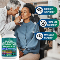 NEW AGE Eye Health bottle label close-up showing ingredients list for quality supplementation