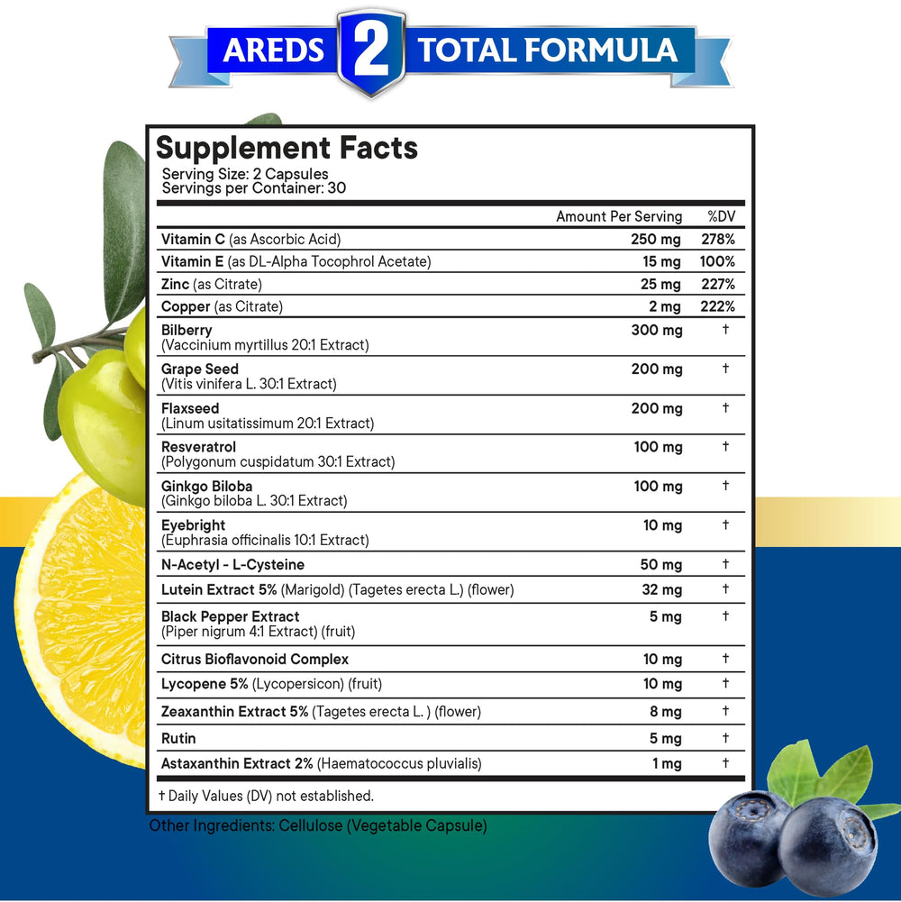 NEW AGE Eye Health resveratrol and grape seed extract components close-up